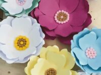 Set 3 fiori Giganti in Cartoncino