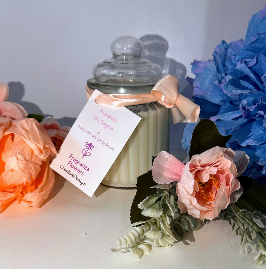 Candela "Accedi un sogno" Flowers - immagine 4