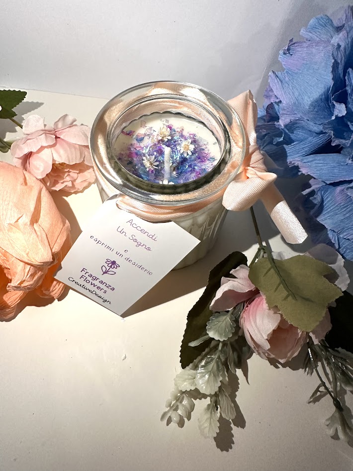 Candela "Accedi un sogno" Flowers - immagine 6